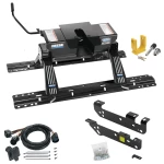 For 2011-2016 Ford F-250 Super Duty Custom Industry Standard Above Bed Rail Kit + 16K Fifth Wheel + In-Bed Wiring + King Pin Lock (For 5'8 or Shorter Bed (Sidewinder Required), Except Cab & Chassis, w/o Factory Puck System Models) By Reese