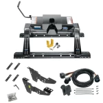 For 2007-2007 Chevrolet Silverado 1500 Custom Industry Standard Above Bed Rail Kit + 16K Fifth Wheel + In-Bed Wiring + King Pin Lock (For 5'8 or Shorter Bed (Sidewinder Required), Classic, w/o Factory Puck System Models) By Reese