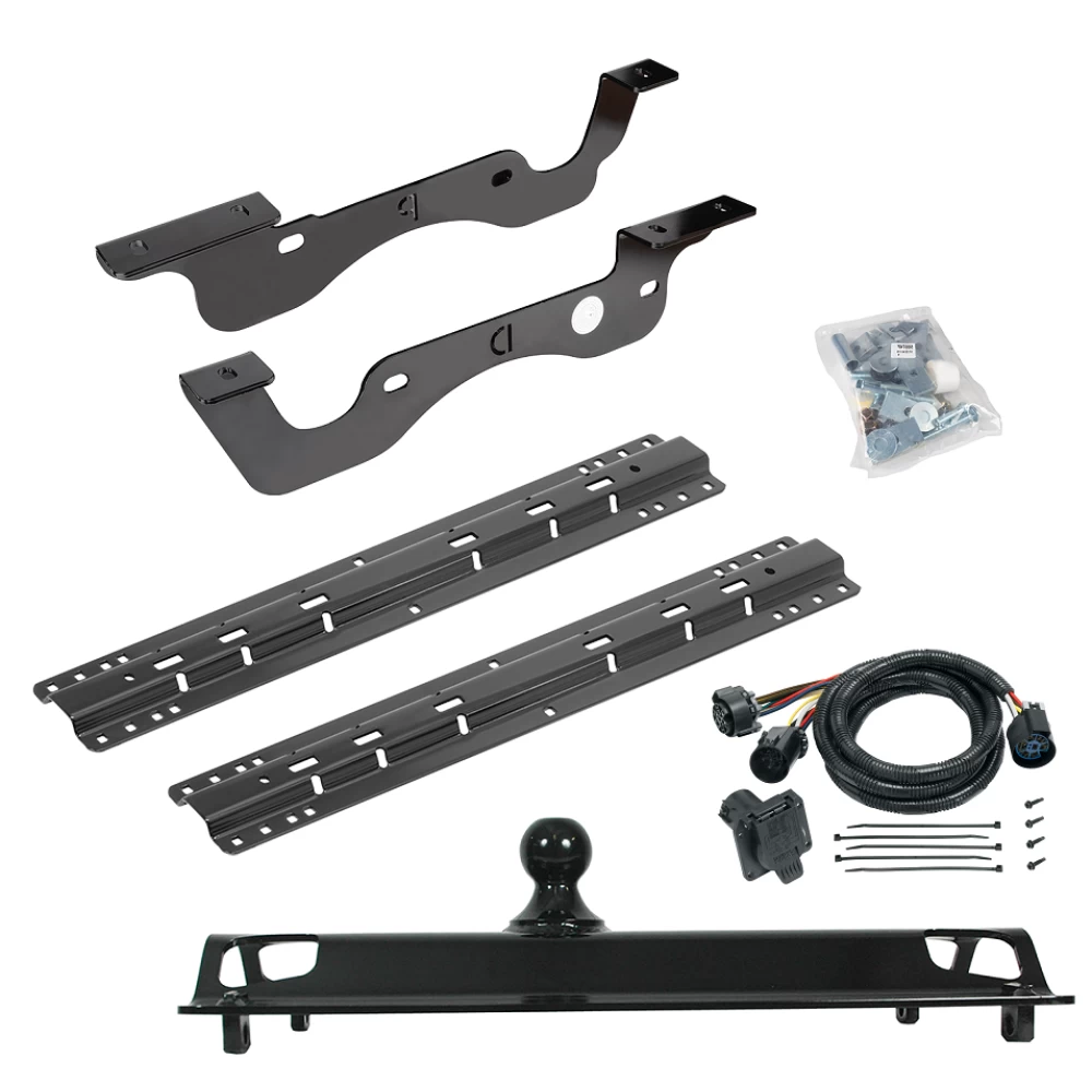 For 2017-2022 Ford F-350 Super Duty Custom Industry Standard Above Bed Rail Kit + 25K Pro Series Gooseneck Hitch + In-Bed Wiring (For 5'8 or Shorter Bed (Sidewinder Required), Except Dual Rear Wheel or Cab & Chassis, w/o Factory Puck System Models) By