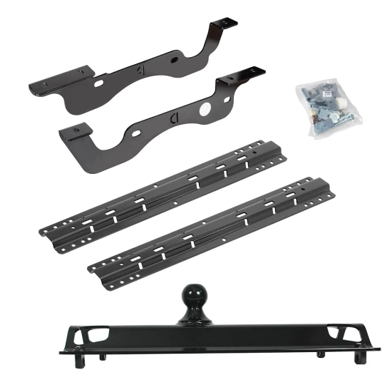 For 2017-2022 Ford F-350 Super Duty Custom Industry Standard Above Bed Rail Kit + 25K Pro Series Gooseneck Hitch (For 6-1/2' and 8 foot Bed, Except Dual Rear Wheel or Cab & Chassis, w/o Factory Puck System Models) By Reese