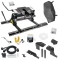 For 2007-2021 Toyota Tundra Custom Industry Standard Above Bed Rail Kit + 16K Fifth Wheel + Square Slider + In-Bed Wiring + King Pin Lock + Base Rail Lock + 10" Lube Plate + Fifth Wheel Cover + Lube (For 6-1/2' or Shorter Bed, w/o Factory Puck System