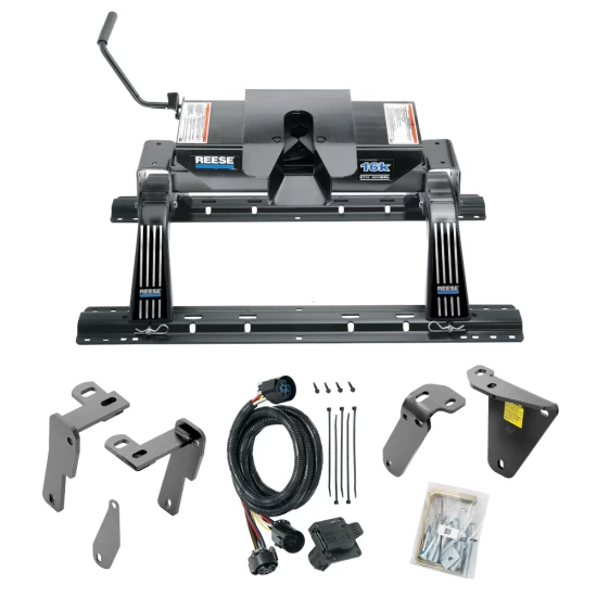 For 2013-2024 RAM 3500 Custom Industry Standard Above Bed Rail Kit + 16K Fifth Wheel + In-Bed Wiring (For 6-1/2' and 8 foot Bed, w/o Factory Puck System Models) By Reese