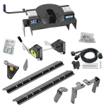 For 2013-2024 RAM 3500 Custom Industry Standard Above Bed Rail Kit + 20K Fifth Wheel + Round Tube Slider + In-Bed Wiring (For 6-1/2' or Shorter Bed, w/o Factory Puck System Models) By Reese