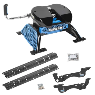 For 2023-2024 Ford F-350 Super Duty Custom Outboard Above Bed Rail Kit + Reese M5 20K Fifth Wheel (For 5'8 or Shorter Bed (Sidewinder Required), Except Cab & Chassis, w/o Factory Puck System Models) By Reese