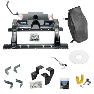 For 2003-2010 Dodge Ram 3500 Industry Standard Semi-Custom Above Bed Rail Kit + 16K Fifth Wheel + King Pin Lock + Base Rail Lock + 10" Lube Plate + Fifth Wheel Cover + Lube (For 5'8 or Shorter Bed (Sidewinder Required), w/Overload Springs, w/o Factor