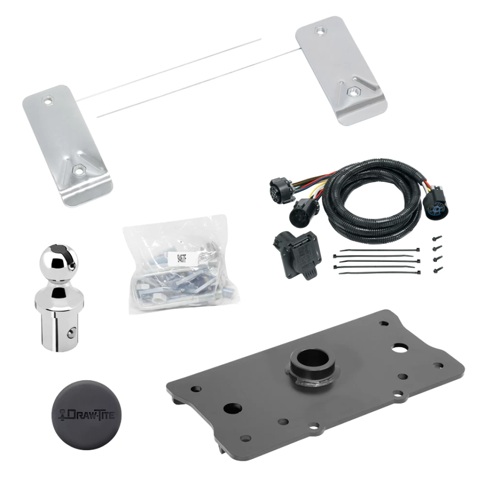 For 2014-2018 RAM 2500 Hide-A-Goose Underbed Gooseneck Hitch System + 7-Way In-Bed Wiring (For (Gooseneck Head Does Not Require Rail Kit), w/o Factory Puck System Models) By Draw-Tite