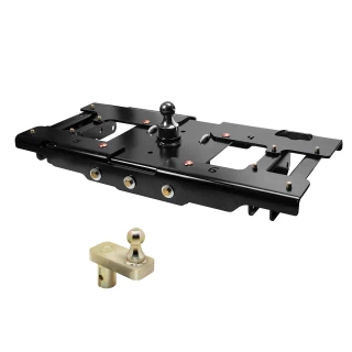 For 2017-2022 Ford F-250 Super Duty Hide-A-Goose Underbed Gooseneck Hitch System + 5" Offset Gooseneck Ball (Excludes: Cab & Chassis, w/o Factory Puck System Models) By Draw-Tite