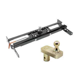 For 2011-2019 GMC Sierra 2500 HD Hide-A-Goose Underbed Gooseneck Hitch System + 5" Offset Gooseneck Ball (Excludes: w/OEM HD Towing Prep Package, w/o Factory Puck System Models) By Draw-Tite
