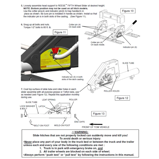 Reese Dual Jaw 16K Fifth Wheel Trailer Hitch w/ Round Tube Slider and Rails For 2002-2008 Dodge Ram 1500 2003-2012 Ram 2500 3500 Truck Base Rail Kit 5th Wheel Brackets Hardware