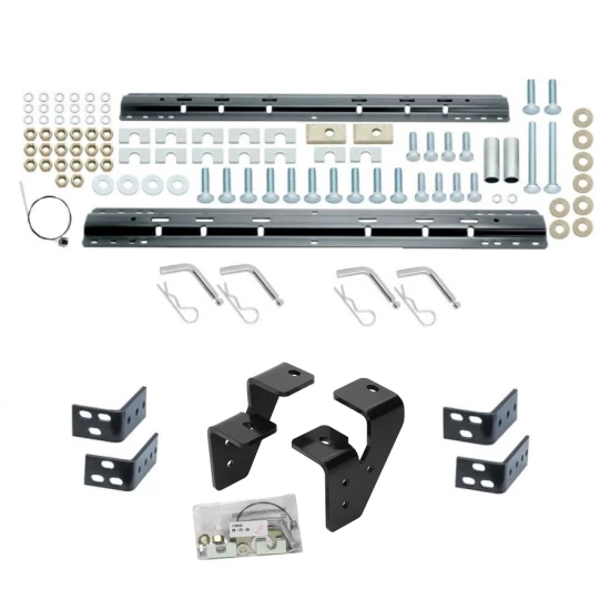 Reese Base Rail Kit w/ Custom Bracket For 2003-2012 Dodge Ram 2500 3500 w/ Overload Springs Above Bed Accepts all Industry Standard Gooseneck and Fifth Wheel Hitches