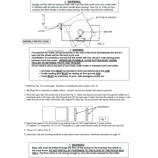 Reese Fifth Wheel Trailer Hitch 20,000 lbs. Capacity, Dual Jaw, Complete System, Industry Standard Mount