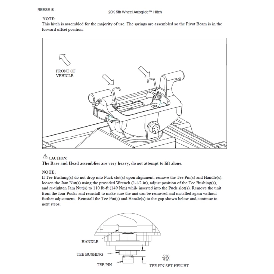 Reese Elite 20K 5th Wheel Autoglide Slider Hitch For 11-22 Ford Super Duty w/ Puck System Fifth Wheel Trailer Hitch Lifetime Warranty