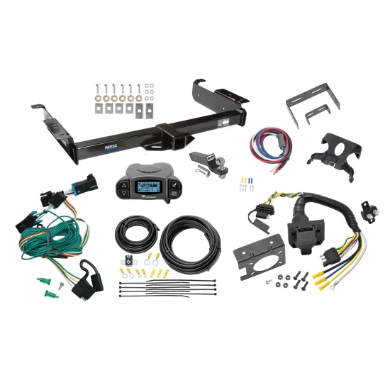 Trailer Hitch Tow Package Prodigy P3 Brake Control For 96-99 Chevy Express GMC Savana 1500 2500 3500 w/ 7-Way RV Wiring 2" Drop Mount 2" Ball Class 3 2" Receiver Reese Tekonsha