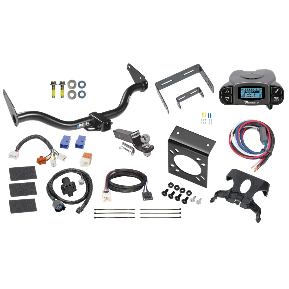 Trailer Hitch Tow Package Prodigy P3 Brake Control For 05-15 Nissan Xterra All Models w/ 7-Way RV Wiring 2" Drop Mount 2" Ball Class 4 2" Receiver Reese Tekonsha