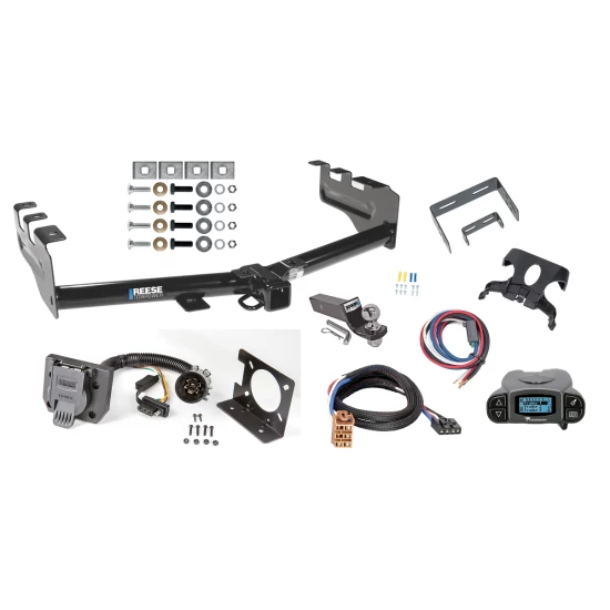 Trailer Hitch Tow Package Prodigy P3 Brake Control For 99-13 Chevy Silverado GMC Sierra 1500 HD 99-04 2500 LD (07-07 Classic) Standard or Step Bumper w/ 7-Way RV Wiring 2" Drop Mount 2" Ball Class 4 2" Receiver Reese Tekonsha