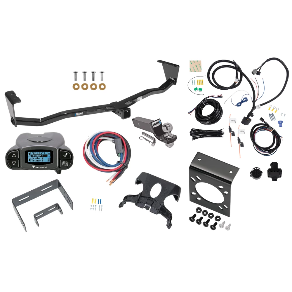 Trailer Hitch Tow Package Prodigy P3 Brake Control For 07-12 Hyundai Veracruz All Models w/ 7-Way RV Wiring 2" Drop Mount 2" Ball Class 4 2" Receiver Reese Tekonsha