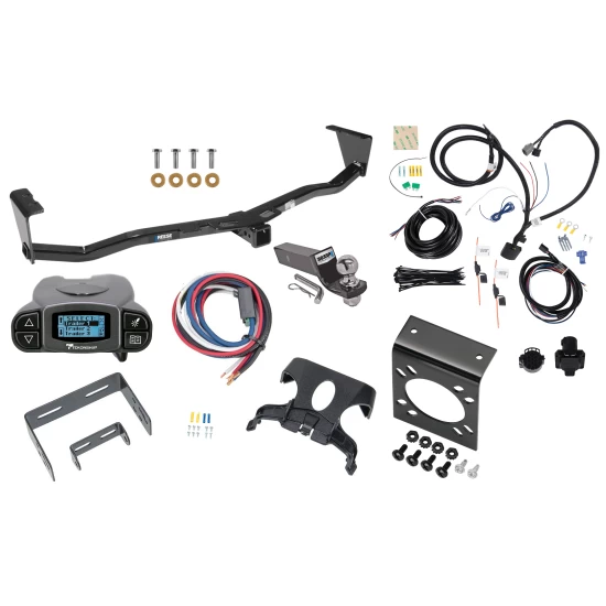 Trailer Hitch Tow Package Prodigy P3 Brake Control For 07-12 Hyundai Veracruz All Models w/ 7-Way RV Wiring 2" Drop Mount 2" Ball Class 4 2" Receiver Reese Tekonsha