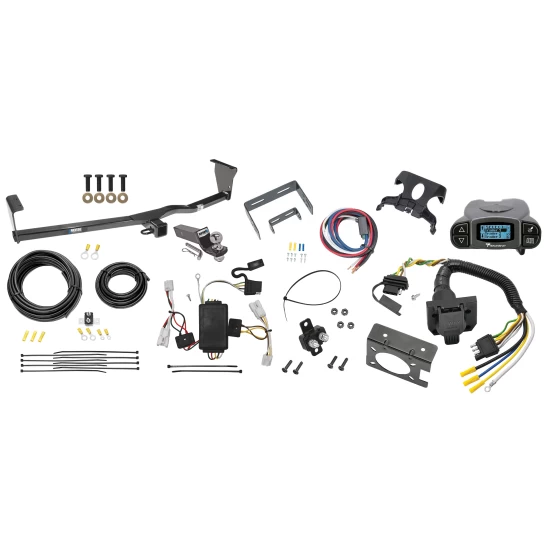 Trailer Hitch Tow Package Prodigy P3 Brake Control For 10-12 Hyundai Santa Fe w/o Factory Tow PKG w/ 7-Way RV Wiring 2" Drop Mount 2" Ball Class 3 2" Receiver Reese Tekonsha