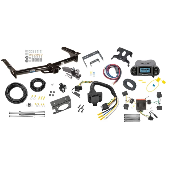 Trailer Hitch Tow Package Prodigy P3 Brake Control For 08-14 Ford E-150 Econoline 2008 E-350 Super Duty w/ 7-Way RV Wiring 2" Drop Mount 2" Ball Class 4 2" Receiver Reese Tekonsha
