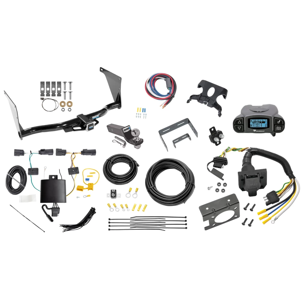 Trailer Hitch Tow Package Prodigy P3 Brake Control For 19-19 Ford Escape All Models w/ 7-Way RV Wiring 2" Drop Mount 2" Ball Class 3 2" Receiver Reese Tekonsha
