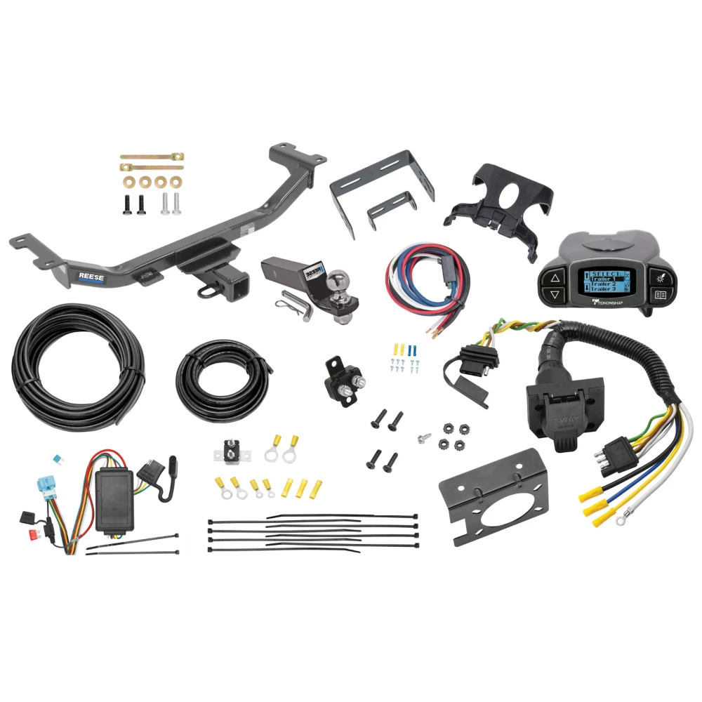 Trailer Hitch Tow Package Prodigy P3 Brake Control For 10-12 Acura RDX All Models w/ 7-Way RV Wiring 2" Drop Mount 2" Ball Class 3 2" Receiver Reese Tekonsha