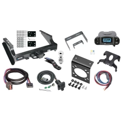 Class 5 18K Trailer Hitch Tow Package Prodigy P3 Brake Control For 99-16 Ford F-250 F-350 F-450 Super Duty Standard Bed & Bumper w/ 7-Way RV Wiring 2" Drop Mount 2" Ball Class 4 2" Receiver Reese Tekonsha
