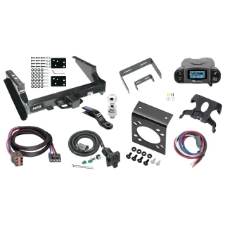 Class 5 18K Trailer Hitch Tow Package Prodigy P3 Brake Control For 99-16 Ford F-250 F-350 F-450 Super Duty Standard Bed & Bumper w/ 7-Way RV Wiring 2" Drop Mount 2" Ball Class 4 2" Receiver Reese Tekonsha