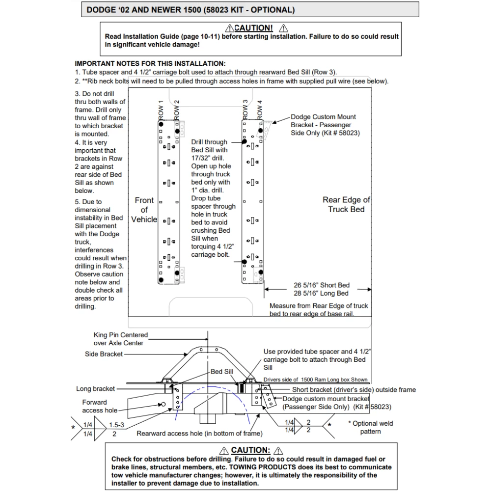 Adaptor Bracket 58023 (This kit is required if you have universal rails for example Reese part 30035) 58023 2002 2003 2004 2005 2006 2007 2008 02 03 04 05 06 07 08 Dodge Ram 1500 Reese Required Bracket Universal Rails 30035 Reese Adaptor Bracket 58023 Required for Install of Universal Base Rail Kit 30035 for 02-08 Dodge Ram 1500 03-10 Ram 2500 03-10 Ram 3500 11-12 RAM 2500 3500