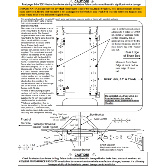 Adaptor Bracket 58531 (This kit is required if you have universal rails for example Reese part 30035) 58531 2015 2016 2017 2018 2019 2020 15 16 17 18 19 20 F-150 Except Raptor Reese Required Bracket Universal Rails 30035 Reese Adaptor Bracket 58531 Required for Install of Universal Base Rail Kit 30035 for 2015-2020 Ford F-150