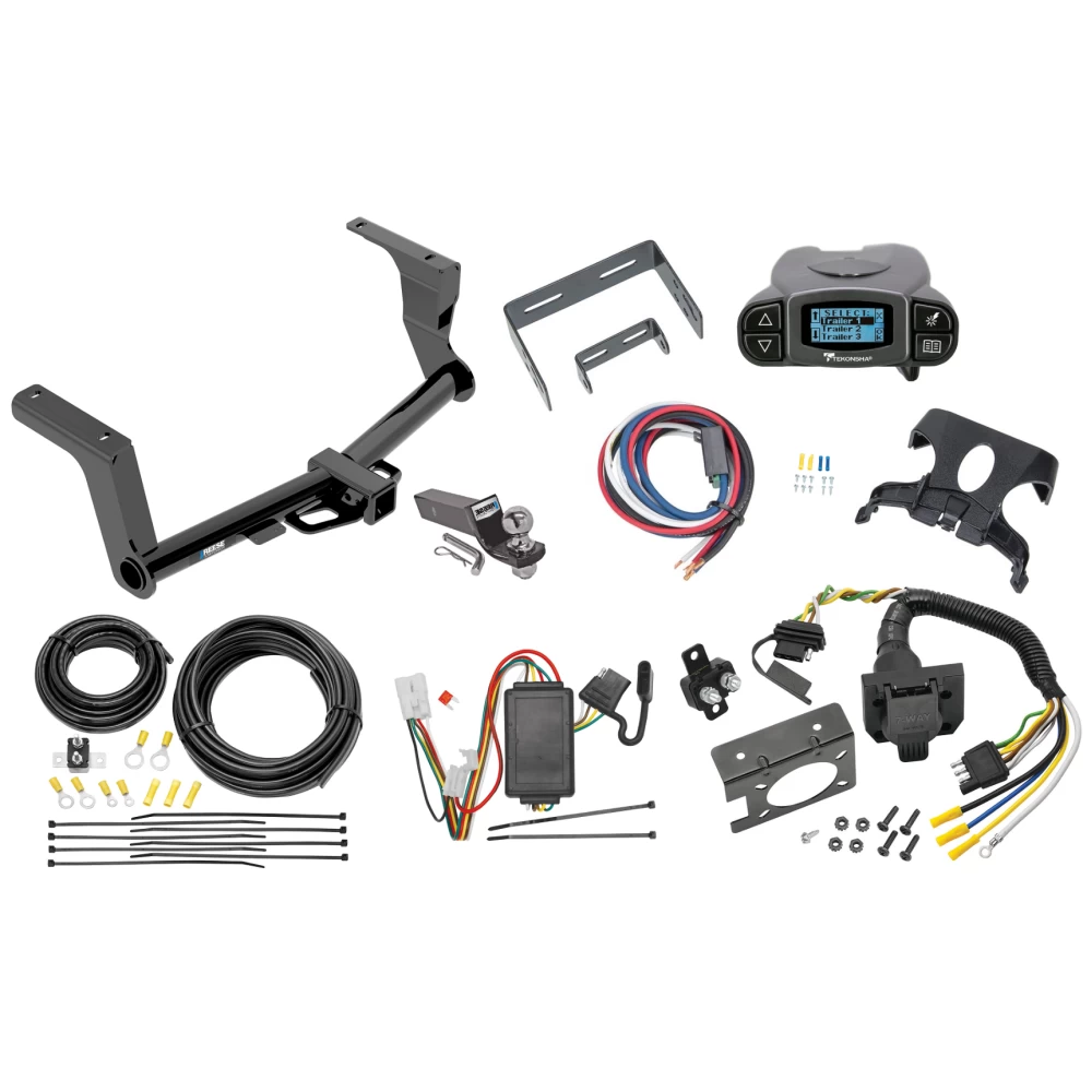 Trailer Hitch Tow Package Prodigy P3 Brake Control For 13-15 Subaru XV Crosstrek 2" Drop Mount 2" Ball Class 3 2" Receiver Reese Tekonsha