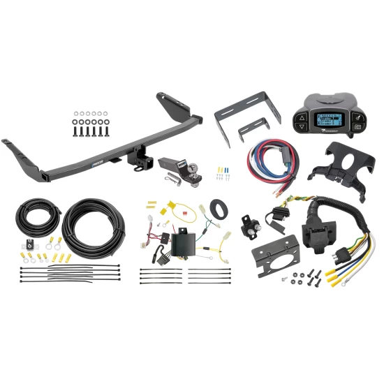 Trailer Hitch Tow Package Prodigy P3 Brake Control For 11-14 Toyota Sienna (15-20 SE ONLY) w/ 7-Way RV Wiring 2" Drop Mount 2" Ball Class 3 2" Receiver Reese Tekonsha