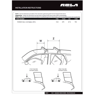 Rola Roof Rack Cross Bars w/ Keys For 16-23 Honda Civic Sedan Only with naked roof Aluminum Extreme Cross Bar DFE Series