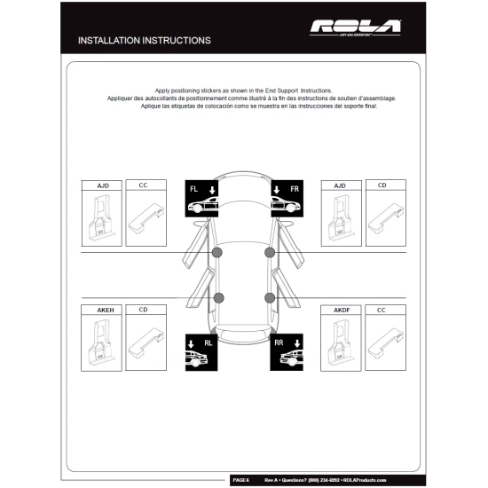 Rola Roof Rack Cross Bars w/ Keys For 11-19 Chevy Cruze with naked roof Aluminum Extreme Cross Bar DFE Series