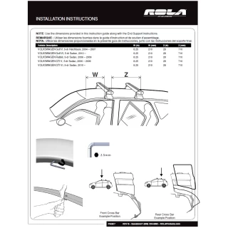 Rola Roof Rack Cross Bars For 06-14 VW Golf Rabbit and GTI Hatchback with naked roof Aluminum Extreme Cross Bar DFE Series