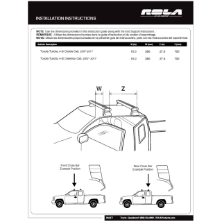 Rola Roof Rack Cross Bars For 07-21 Toyota Tundra Double & Crewmax Cab Aluminum Extreme Cross Bar DFE Series