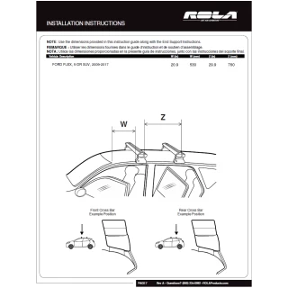 Rola Roof Rack Cross Bars w/ Keys For 09-19 Ford Flex with naked roof Aluminum Extreme Cross Bar DFE Series