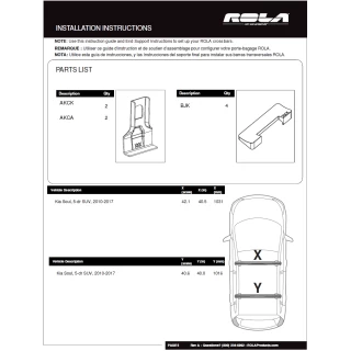 Rola Roof Rack Cross Bars For 10-13 KIA Soul with naked roof Aluminum Extreme Cross Bar DFE Series