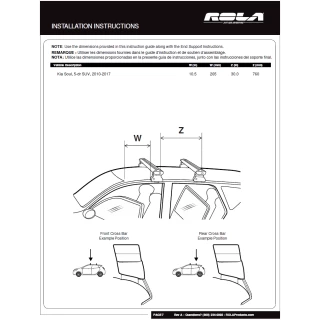 Rola Roof Rack Cross Bars For 10-13 KIA Soul with naked roof Aluminum Extreme Cross Bar DFE Series
