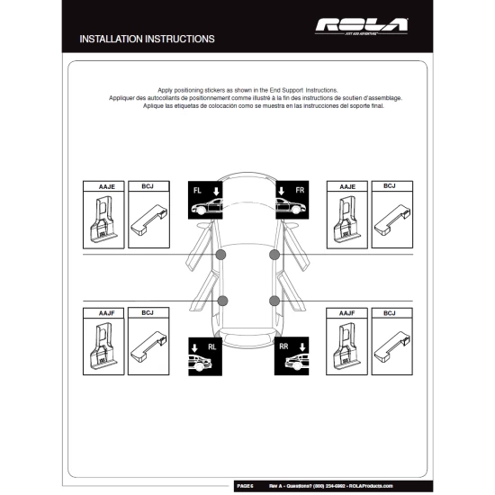 Rola Roof Rack Cross Bars w/ Keys For 13-20 Dodge Journey with naked roof Aluminum Extreme Cross Bar DFE Series