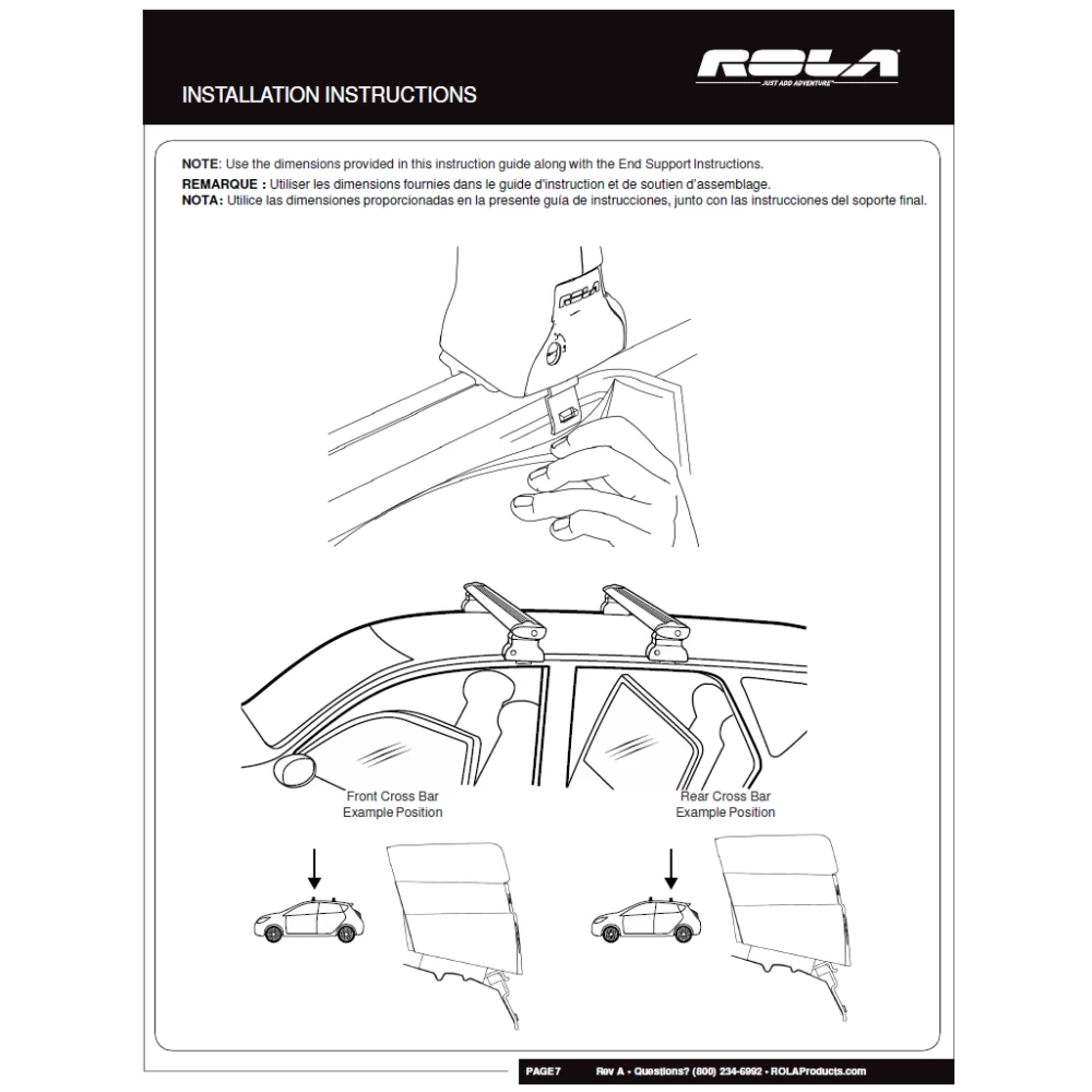 Rola Roof Rack Cross Bars For 09-17 Nissan Quest with naked roof Aluminum Extreme Cross Bar DFE Series