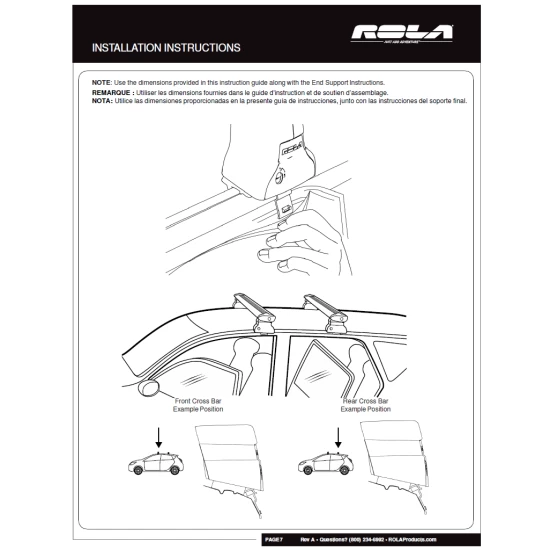 Rola Roof Rack Cross Bars For 09-17 Nissan Quest with naked roof Aluminum Extreme Cross Bar DFE Series