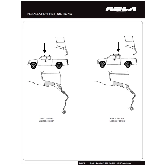 Rola Roof Rack Cross Bars For 05-22 Toyota Tacoma Double Cab with naked roof Aluminum Extreme Cross Bar DFE Series