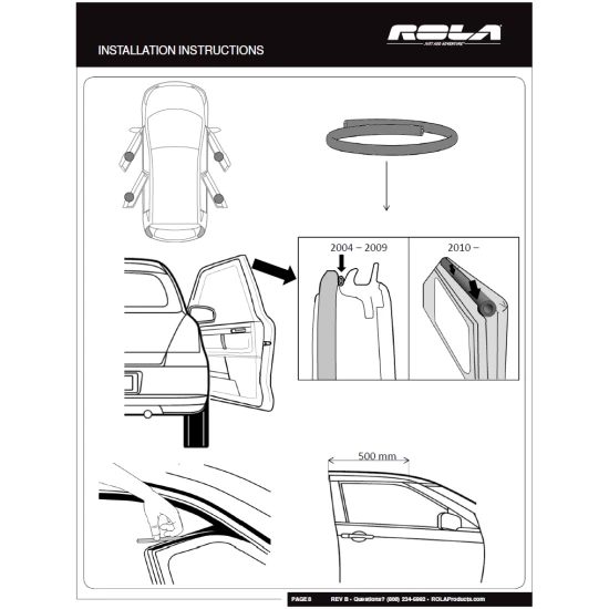 Rola Roof Rack Cross Bars For 06-14 VW Golf Rabbit and GTI Hatchback with naked roof Aluminum Extreme Cross Bar DFE Series