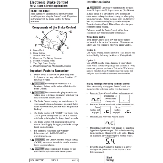 Economy I-Stop Brake Brake Control w/ 7-Way Wiring For 03-27 Chevy Express GMC Savana 1500 2500 3500 3 Axles