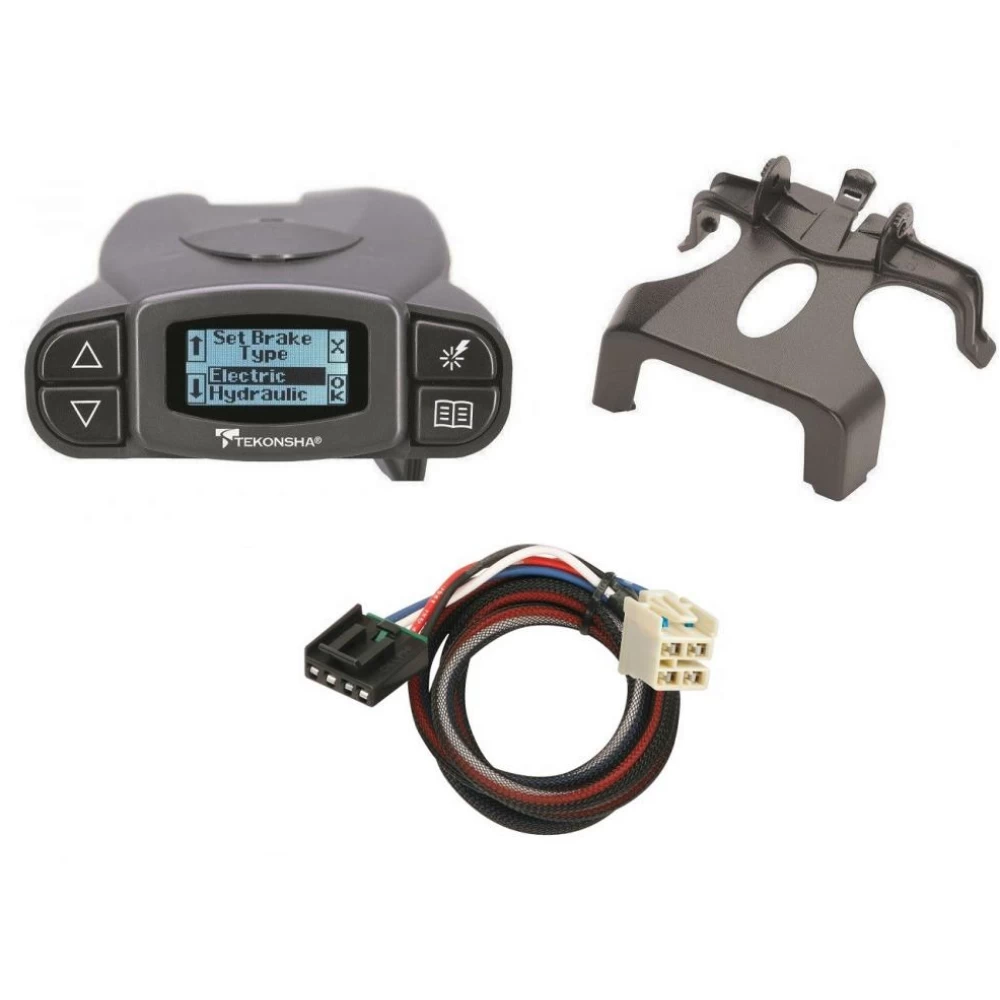 Tekonsha Prodigy P3 Trailer Brake Control for 14-19 Chevy Silverado GMC Sierra 1500 15-23 Suburban w/ Plug Play Wiring Adapter Proportional Eletric Trailer Brakes Module Box Controller