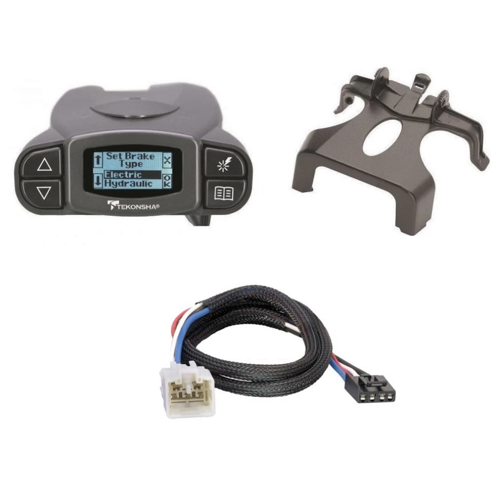 Tekonsha Prodigy P3 Trailer Brake Control for 05-15 Toyota Tacoma w/ Plug Play Wiring Adapter Proportional Eletric Trailer Brakes Module Box Controller