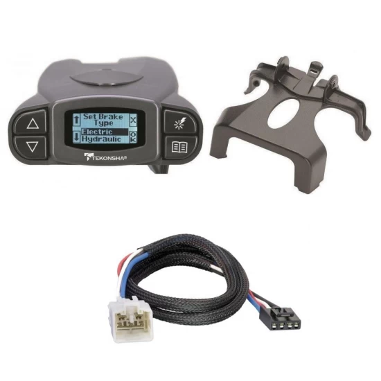 Tekonsha Prodigy P3 Trailer Brake Control for 13-21 Toyota Land Cruiser w/ Plug Play Wiring Adapter Proportional Eletric Trailer Brakes Module Box Controller