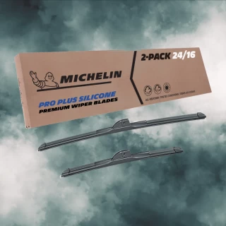 2014, 2015, 2016, 2017, 2018, 2019, 2020, 2021, 2022, 2023, Mitsubishi, Mirage, Windshield, Wiper, Blades, 2, Pack, Michelin, Pro, Plus, Silicone, 24, &, 16, in Fits 2014-2023 Mitsubishi Mirage Windshield Wiper Blades Replacement 2 Pack Michelin Pro Plus Silicone 24 & 16 inch Size