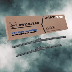 For 2022-2022 Rivian R1T Windshield Wiper Blades 2 Pack Michelin Pro Plus Silicone 24 & 18 inch Size