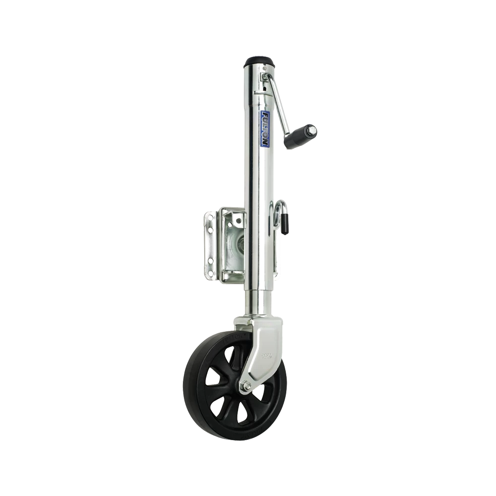 Fulton 1500 lbs Trailer Jack, Spoked Wheel, Zinc, Corrosion Resistant for Marine Use